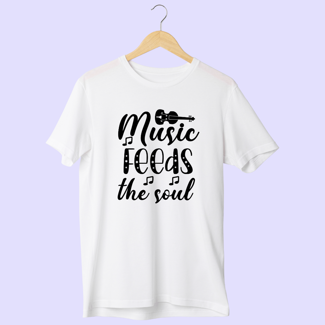 Music Feeds The Soul Half Sleeve T-Shirt