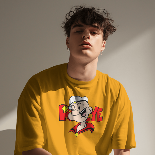 Sailor Flex β Yellow Cartoon Tee (Oversized Fit)
