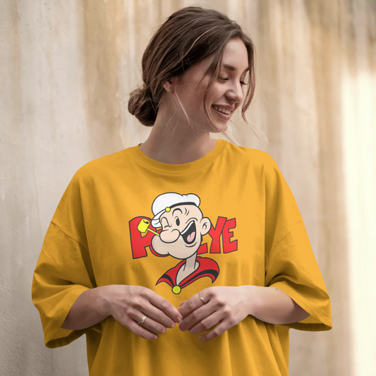 Sailor Flex β Yellow Cartoon Tee (Oversized Fit)
