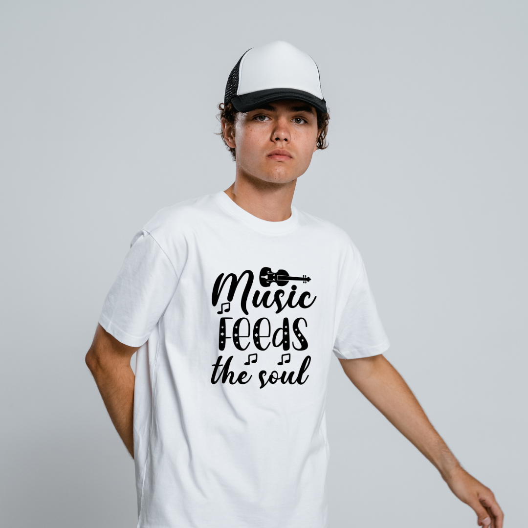 Music Feeds The Soul Half Sleeve T-Shirt