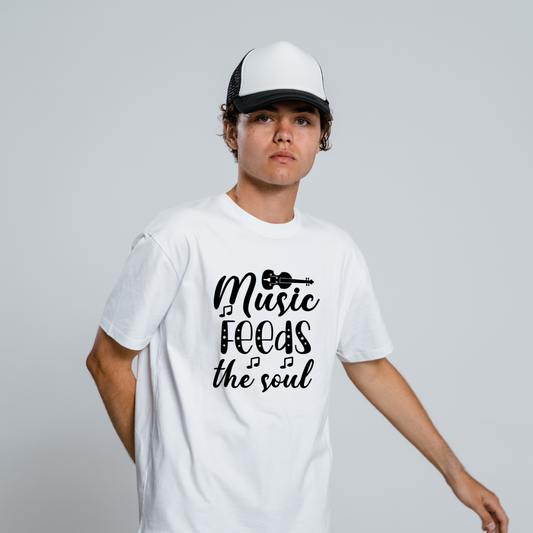 Music Feeds The Soul Half Sleeve T-Shirt